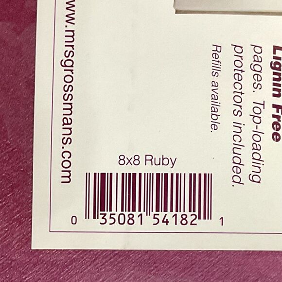 Mrs. Grossman's Favorite Albums 8" x 8" Scrapbook bonus stickers Ruby New - Picture 2 of 4